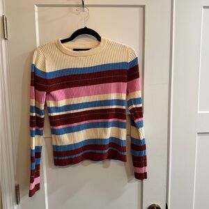 Vero Moda Cream Ribbed Knit Top